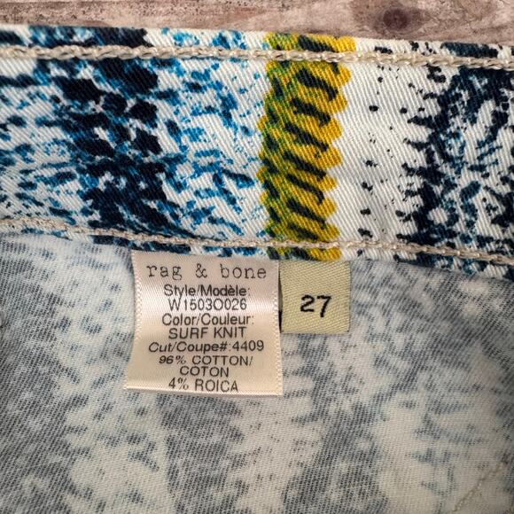Rag & Bone Legging Jeans Women's Size 27 Abstract Print Surf Knit Skinny Stretch - Picture 11 of 11